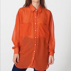 Sheer button down shirt
